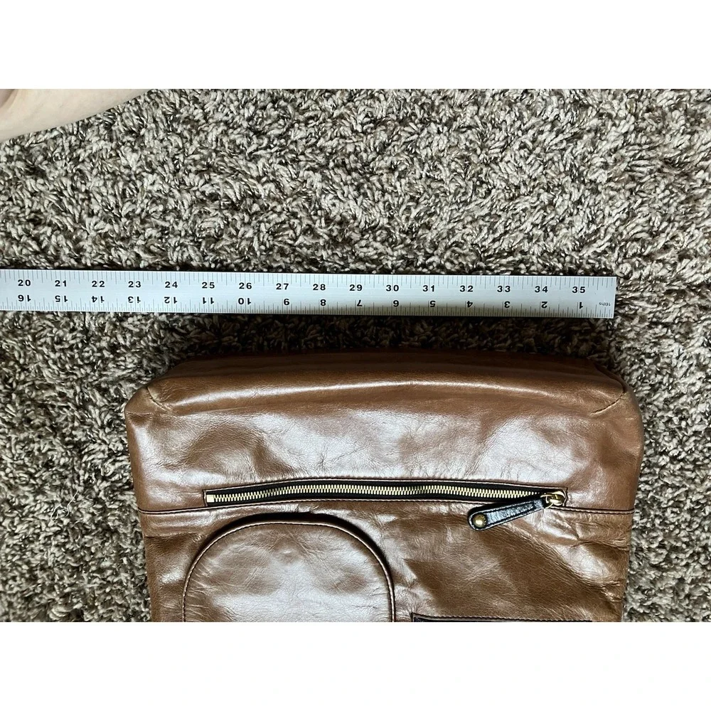 Hobo International Brown Glazed Structured Leather Crossbody
